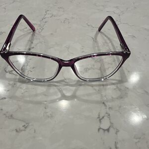 ClearVision SAD-16 Women’s Purple Cat Eye Full Rim Plastic Frame 54-16-140